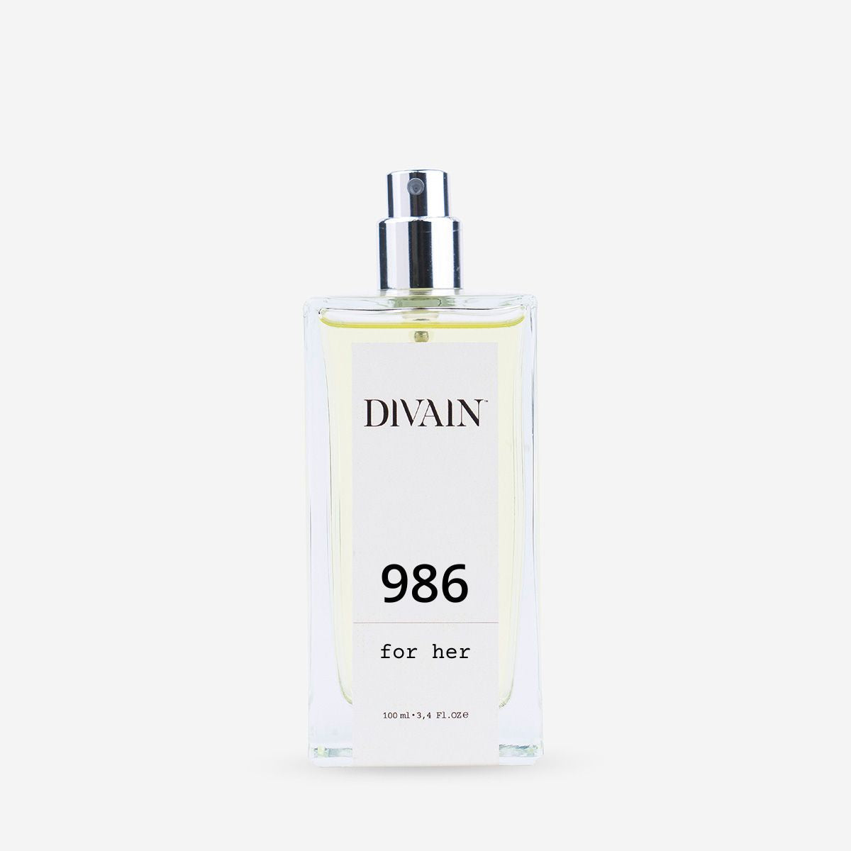 Frasco de perfume generico para mulher divain-986